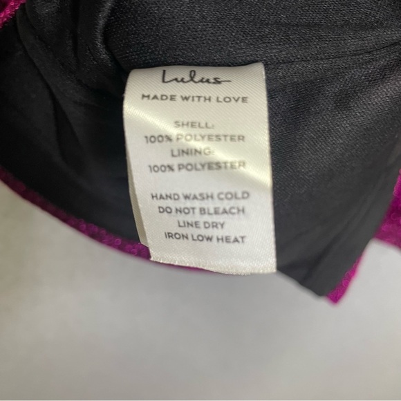 Lulu’s Vamped Up Magenta Sparkly Fairy Sleeveless Mini Holiday Party Dress - Picture 11 of 11